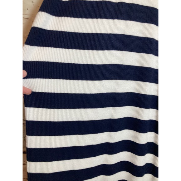 Old Navy Maxi Dress Womens 3X Navy & White Striped Ribbed Knit Stretchy Plus - Picture 2 of 12